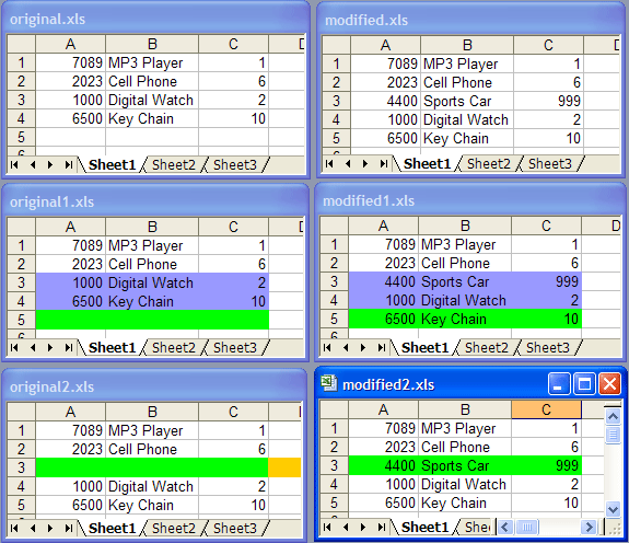 Excel row alignment before compare worksheets