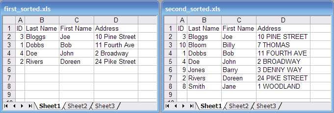 Sort Excel Worksheet Lists Before Comparing With DiffEngineX